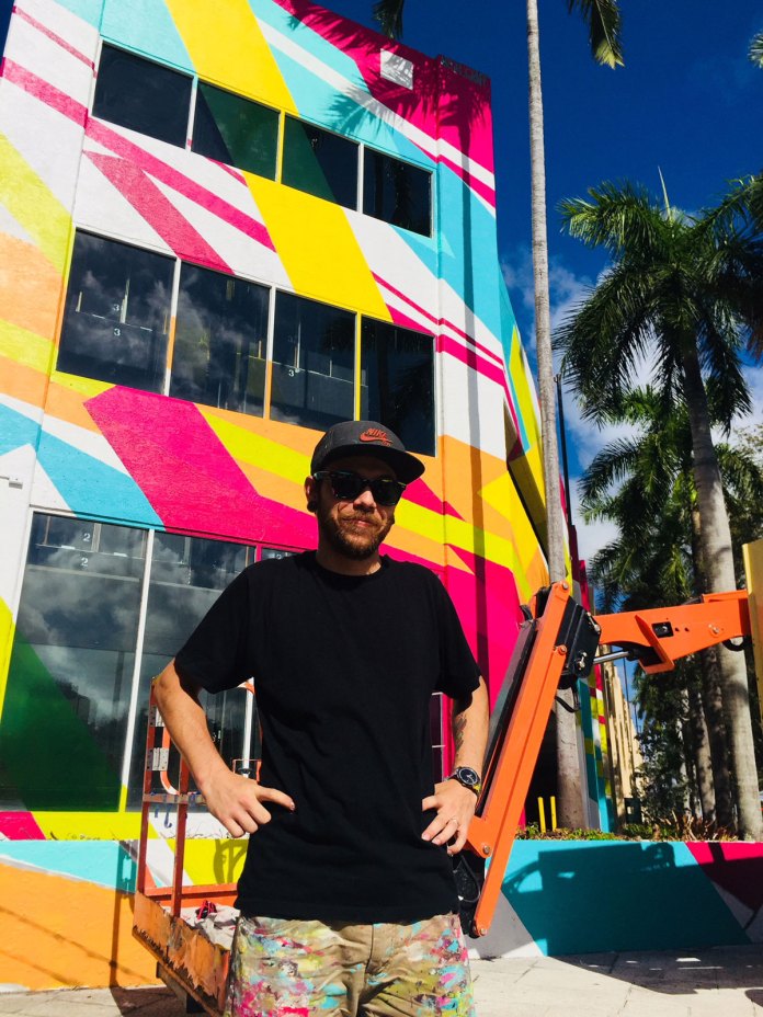 Bright New Mural by Arlin Graff at Broward Arts Center Garage